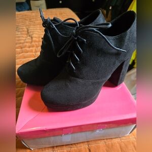 Allegra K Women's Black Lace-Up Shoes Size 9